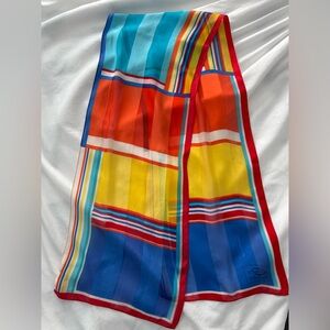 Oscar de la Renta Vintage Multicolor Colorblock Scarf